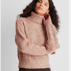 Future Collective SZL Neutral Chunky Comfy Turtleneck Sweater Academia Preppy